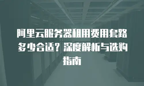 阿里云服务器租用费用套路多少合适？深度解析与选购指南