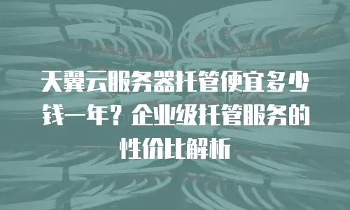 天翼云服务器托管便宜多少钱一年？企业级托管服务的性价比解析