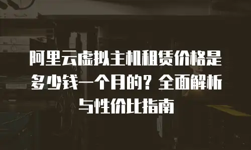 阿里云虚拟主机租赁价格是多少钱一个月的？全面解析与性价比指南