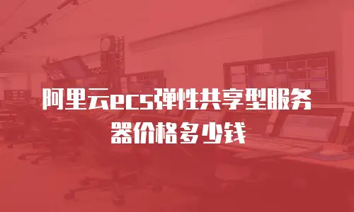 阿里云ecs弹性共享型服务器价格多少钱