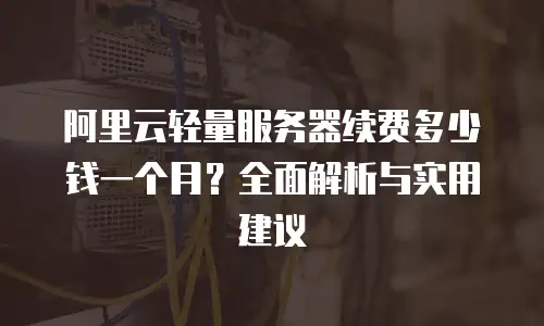 阿里云轻量服务器续费多少钱一个月？全面解析与实用建议