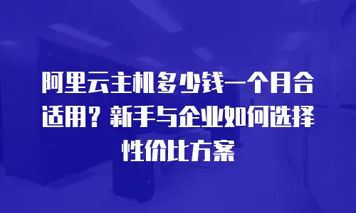 阿里云主机多少钱一个月合适用？新手与企业如何选择性价比方案
