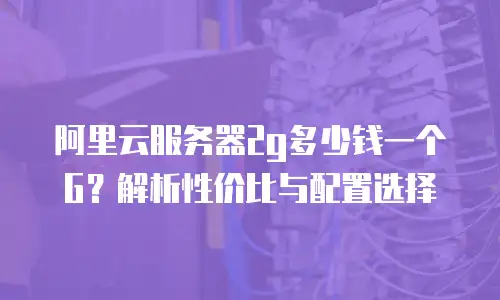 阿里云服务器2g多少钱一个G？解析性价比与配置选择