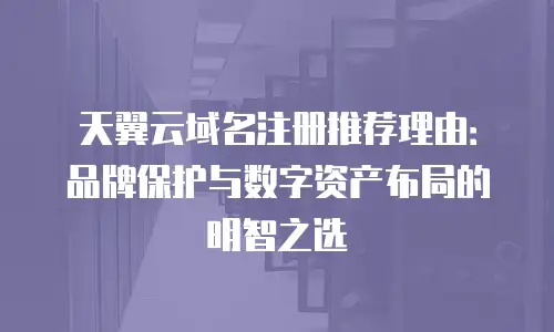 天翼云域名注册推荐理由：品牌保护与数字资产布局的明智之选