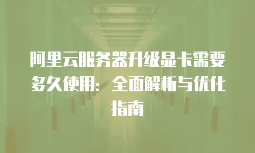 阿里云服务器升级显卡需要多久使用：全面解析与优化指南