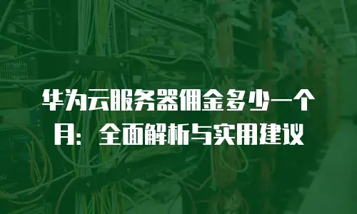 华为云服务器佣金多少一个月：全面解析与实用建议