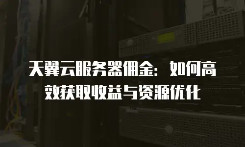 天翼云服务器佣金：如何高效获取收益与资源优化