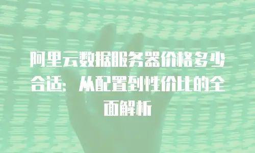 阿里云数据服务器价格多少合适：从配置到性价比的全面解析