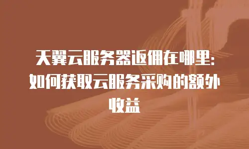 天翼云服务器返佣在哪里：如何获取云服务采购的额外收益