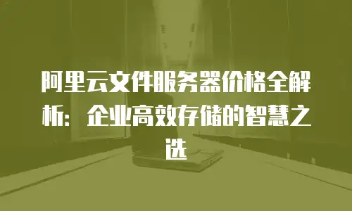 阿里云文件服务器价格全解析：企业高效存储的智慧之选