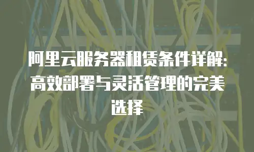 阿里云服务器租赁条件详解：高效部署与灵活管理的完美选择