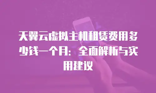 天翼云虚拟主机租赁费用多少钱一个月：全面解析与实用建议