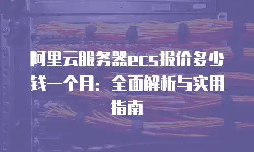阿里云服务器ecs报价多少钱一个月：全面解析与实用指南