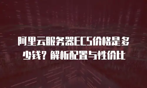 阿里云服务器ECS价格是多少钱？解析配置与性价比