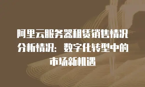 阿里云服务器租赁销售情况分析情况：数字化转型中的市场新机遇