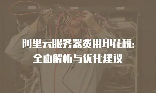 阿里云服务器费用印花税：全面解析与优化建议