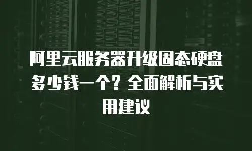 阿里云服务器升级固态硬盘多少钱一个？全面解析与实用建议