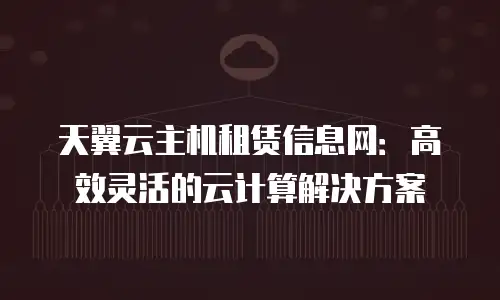 天翼云主机租赁信息网：高效灵活的云计算解决方案