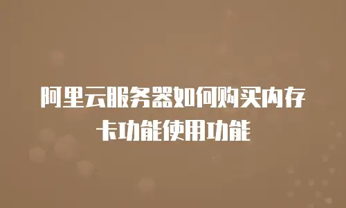 阿里云服务器如何购买内存卡功能使用功能