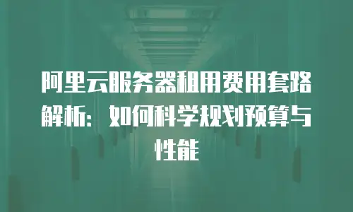 阿里云服务器租用费用套路解析：如何科学规划预算与性能
