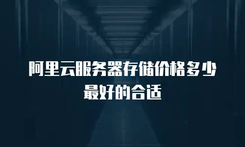阿里云服务器存储价格多少最好的合适