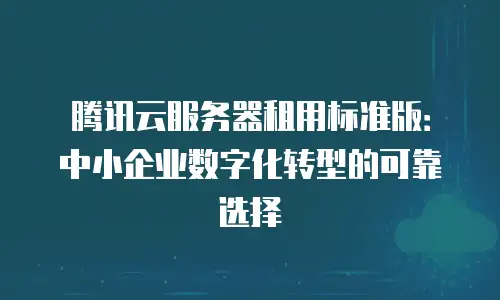 腾讯云服务器租用标准版：中小企业数字化转型的可靠选择