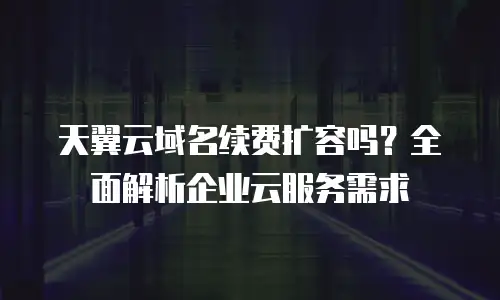 天翼云域名续费扩容吗？全面解析企业云服务需求