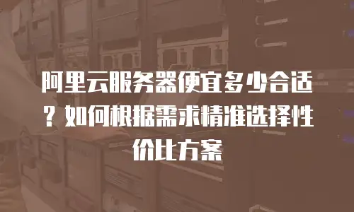 阿里云服务器便宜多少合适？如何根据需求精准选择性价比方案
