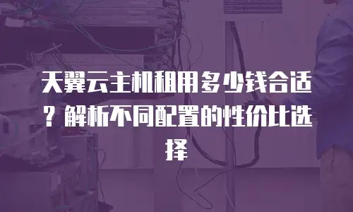 天翼云主机租用多少钱合适？解析不同配置的性价比选择