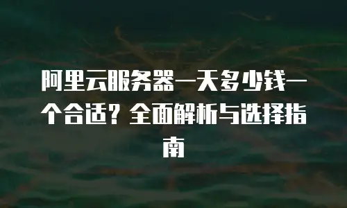 阿里云服务器一天多少钱一个合适？全面解析与选择指南