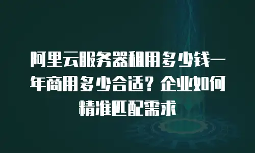 阿里云服务器租用多少钱一年商用多少合适？企业如何精准匹配需求