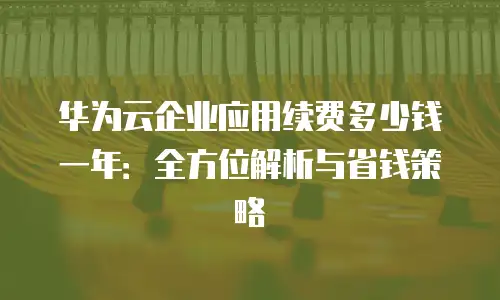 华为云企业应用续费多少钱一年：全方位解析与省钱策略