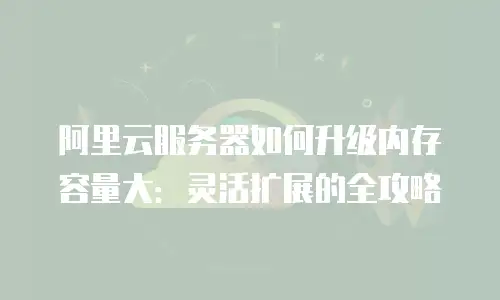 阿里云服务器如何升级内存容量大：灵活扩展的全攻略