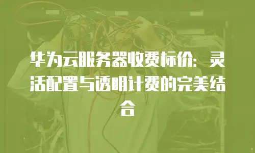 华为云服务器收费标价：灵活配置与透明计费的完美结合