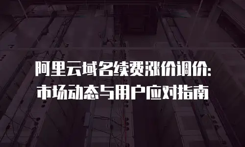 阿里云域名续费涨价调价：市场动态与用户应对指南