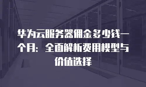 华为云服务器佣金多少钱一个月：全面解析费用模型与价值选择