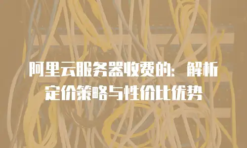 阿里云服务器收费的：解析定价策略与性价比优势