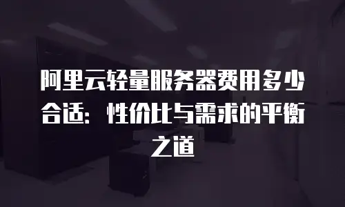 阿里云轻量服务器费用多少合适：性价比与需求的平衡之道