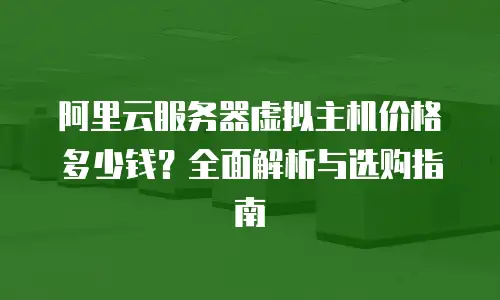 阿里云服务器虚拟主机价格多少钱？全面解析与选购指南