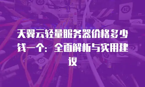 天翼云轻量服务器价格多少钱一个：全面解析与实用建议