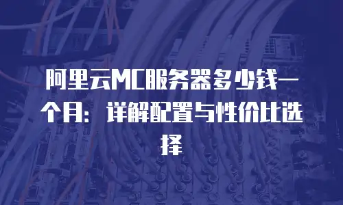 阿里云MC服务器多少钱一个月：详解配置与性价比选择