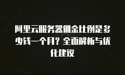 阿里云服务器佣金比例是多少钱一个月？全面解析与优化建议
