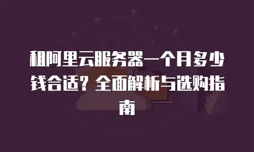 租阿里云服务器一个月多少钱合适？全面解析与选购指南