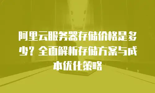 阿里云服务器存储价格是多少？全面解析存储方案与成本优化策略