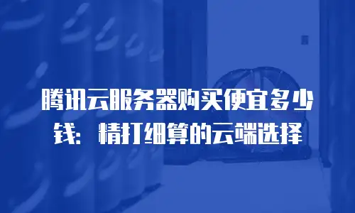 腾讯云服务器购买便宜多少钱：精打细算的云端选择