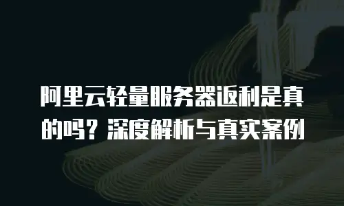 阿里云轻量服务器返利是真的吗？深度解析与真实案例