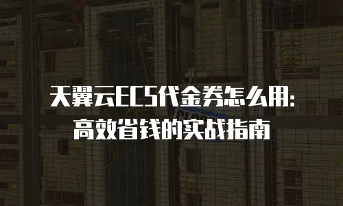 天翼云ECS代金券怎么用：高效省钱的实战指南