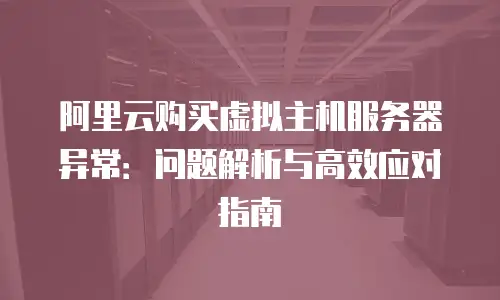 阿里云购买虚拟主机服务器异常：问题解析与高效应对指南