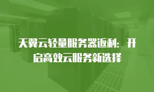 天翼云轻量服务器返利：开启高效云服务新选择