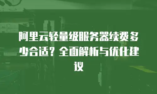 阿里云轻量级服务器续费多少合适？全面解析与优化建议
